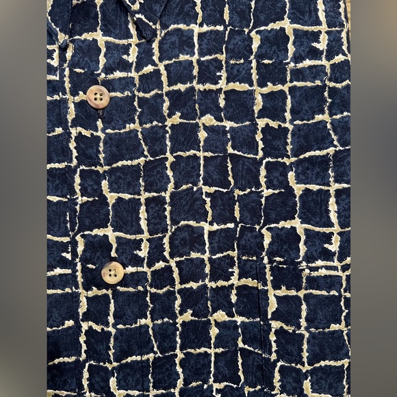 Men’s Damon Short Sleeve Button Down Shirt Navy Blue Check Cotton 1XL BIG - Picture 4 of 8